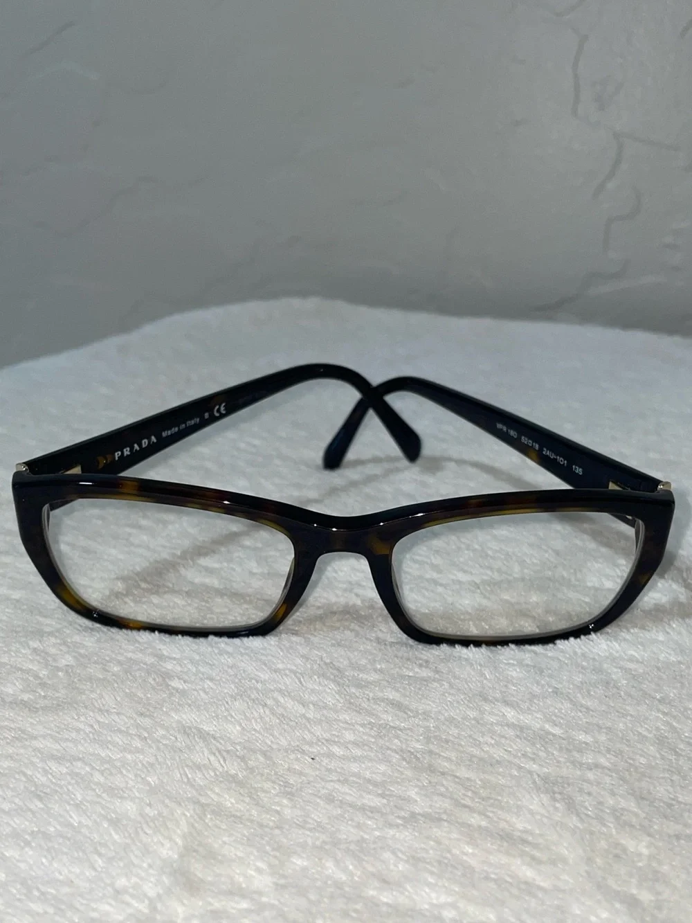 EUC-Prada Tortoise 52MM Eyeglass Frames-Made in Italy